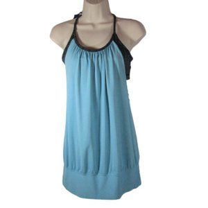 Lululemon No Limit Tank Bra Blue and Black Size 8? Athletic Top Athleisure